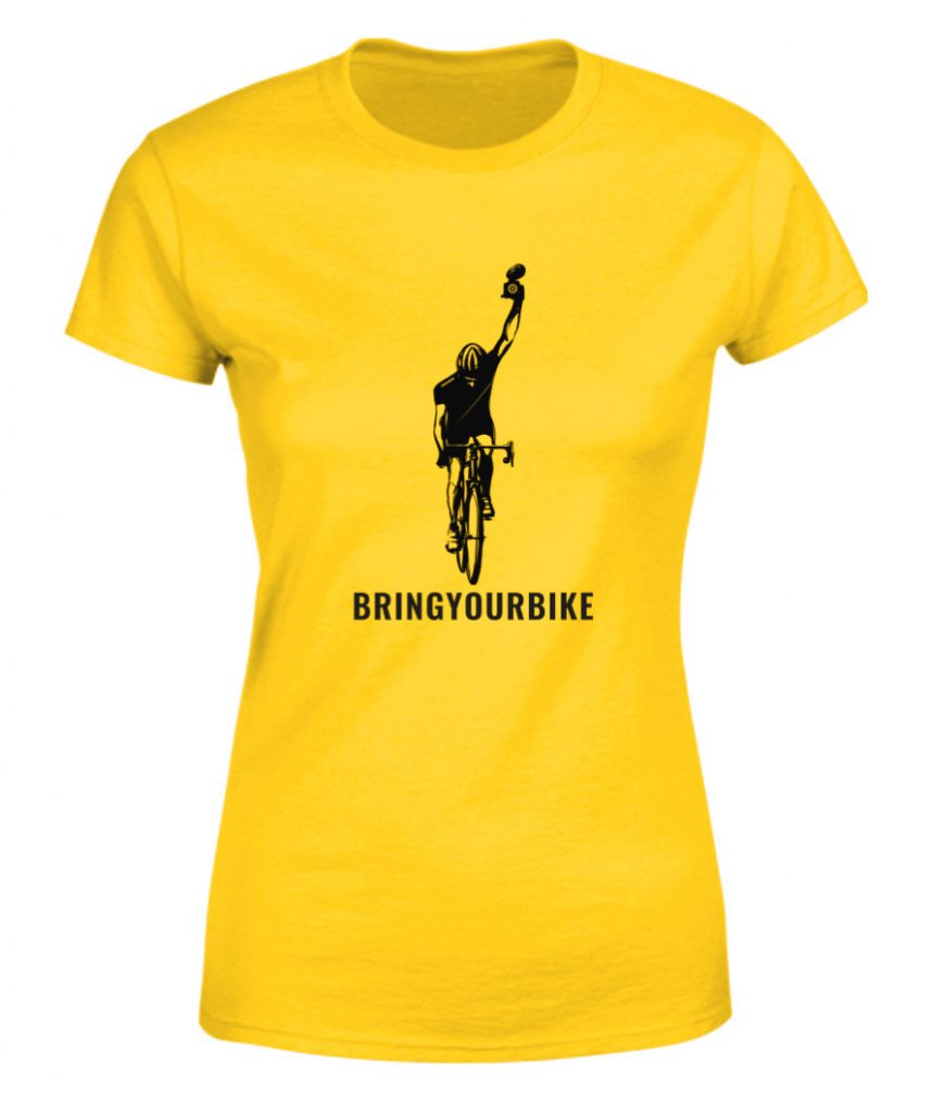 tshirt bringyourbike gold-woman